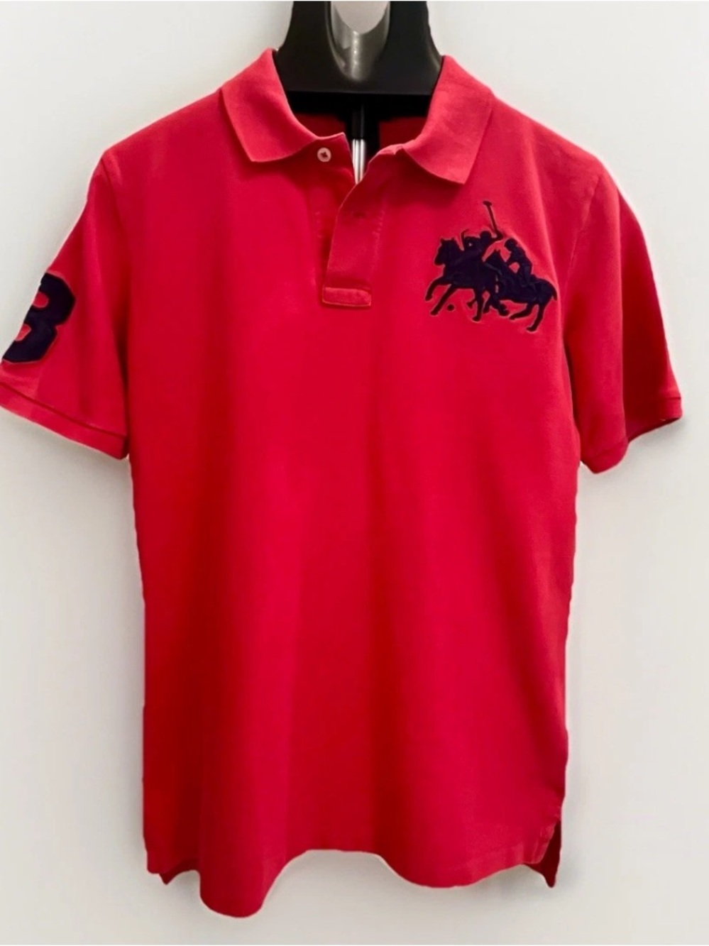 Ralph Lauren Boys Red Big Blue Pony Polo Shirt SZ XL 18-20